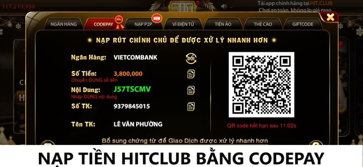 Hướng dẫn chi tiết các giao dịch Nạp tiền Hitclub