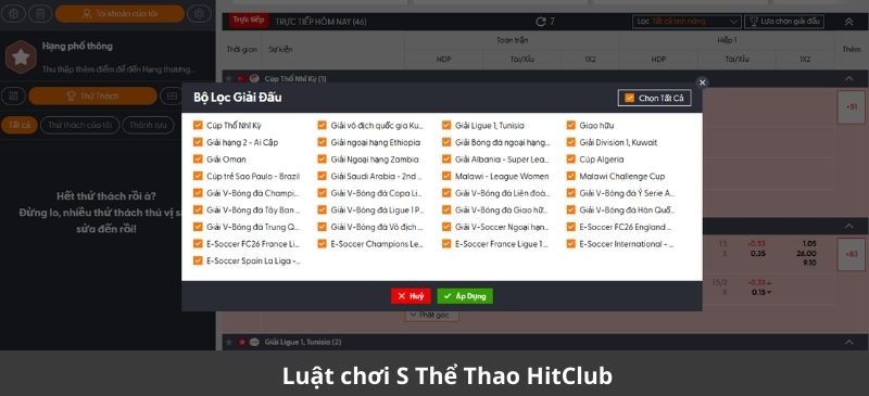 Luật chơi S Thể Thao HitClub mới nhất 2026